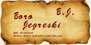 Boro Jegreški vizit kartica